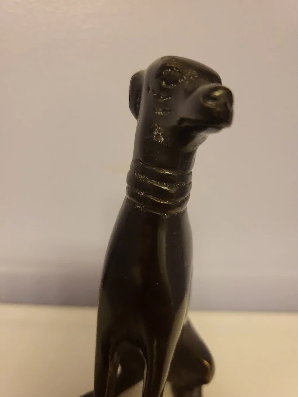 Black Bronze Metal 5.5 Inch Greyhound Whippet Sculpture Figurine